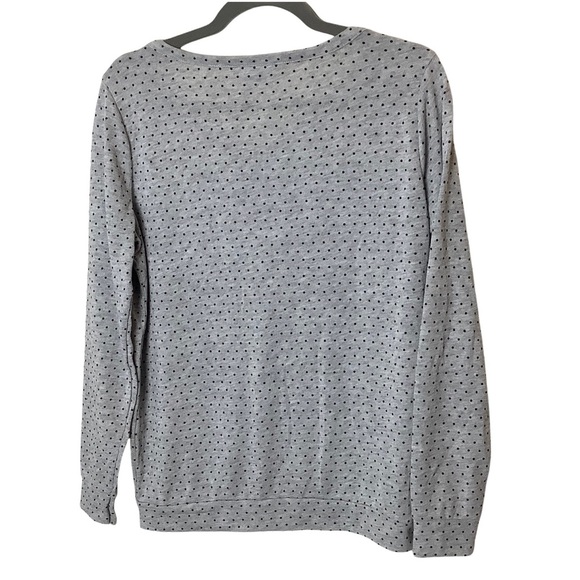 Gina Women’s Gray Long Sleeve Polka Dot Button Front Cardigan Sweater Size M/L - Picture 2 of 7